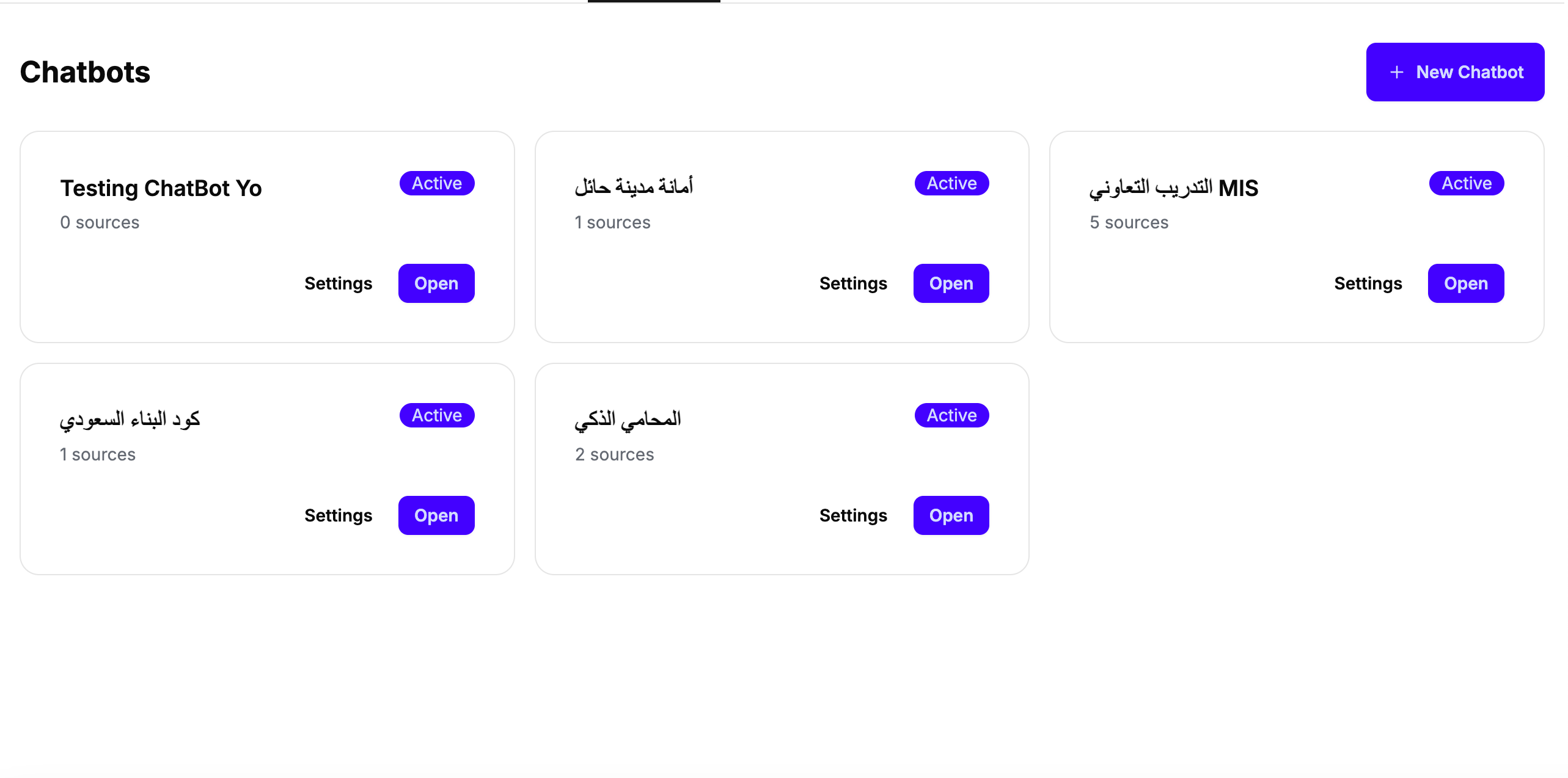 Navigate to the Chatbot you would like to integrate with WhatsApp