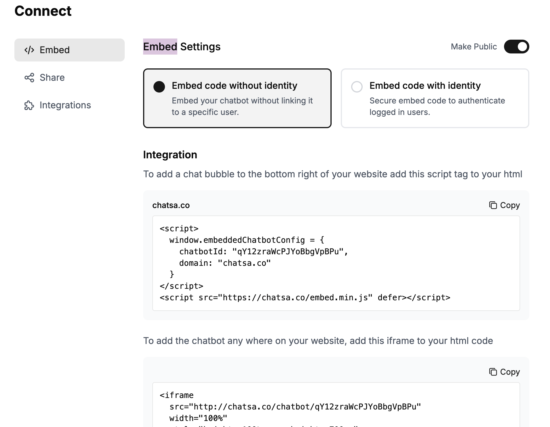 Integrate with your website